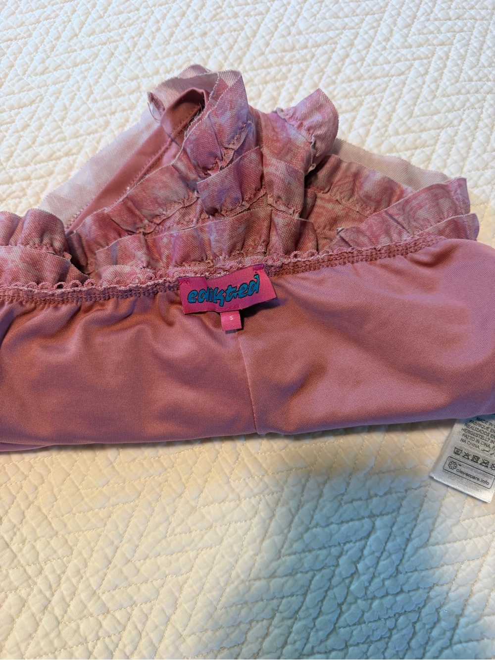 Edikted Mauve Ruffle Camisole Tank and Ruffled Shorts Set - Picture 6 of 6